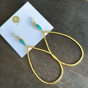 Gorjana Gold and Turquoise Teardrop Earrings